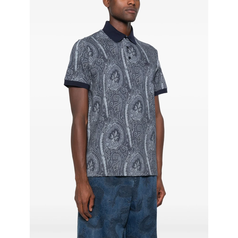 ETRO Roma Polo Shirt Blue Heren