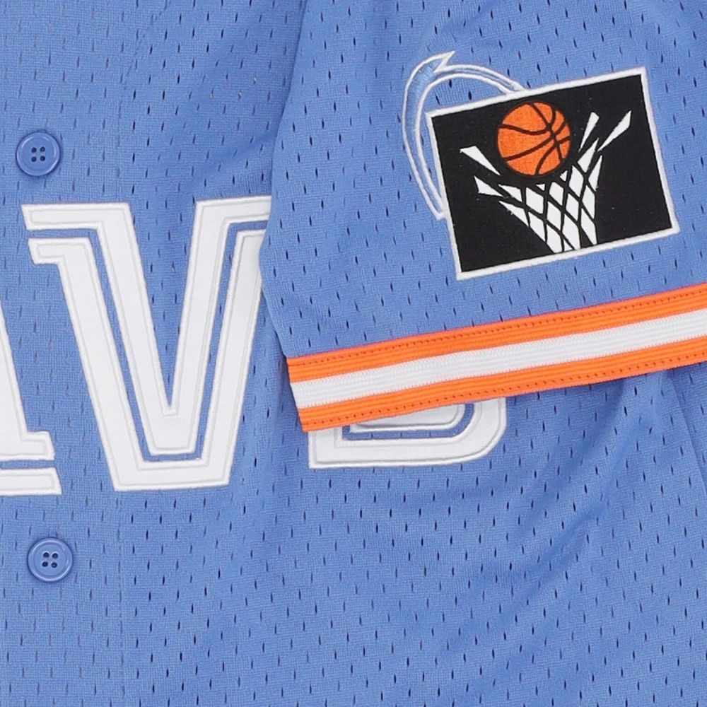 Mitchell & Ness Cleveland Cavaliers NBA Mesh Button Front Shirt Blue Heren