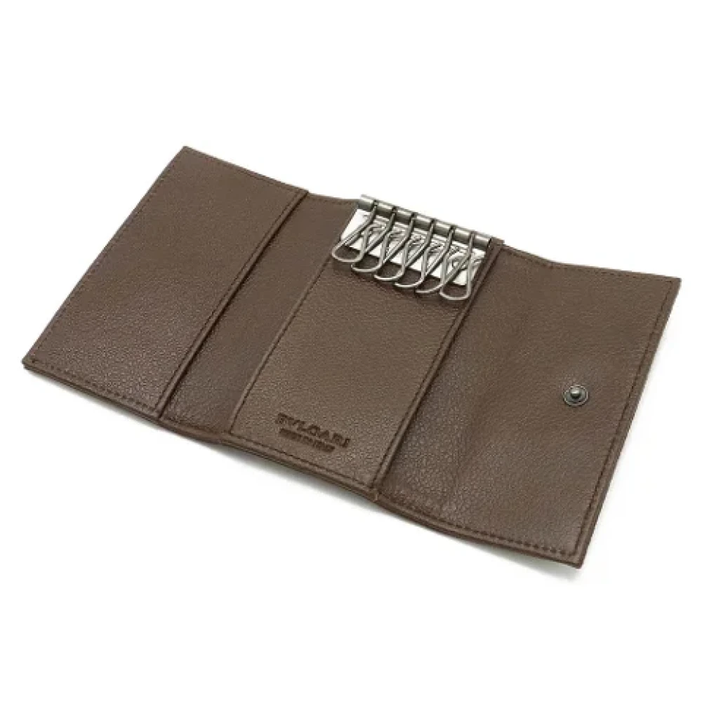 Bvlgari Vintage Pre-owned Leather key-holders Brown Dames