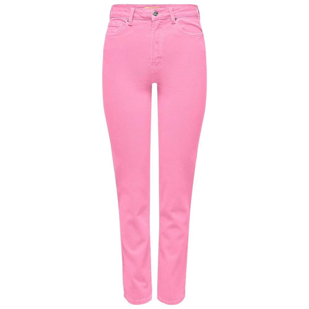 Only Hoge Taille Rechte Enkel Jeans Pink Dames