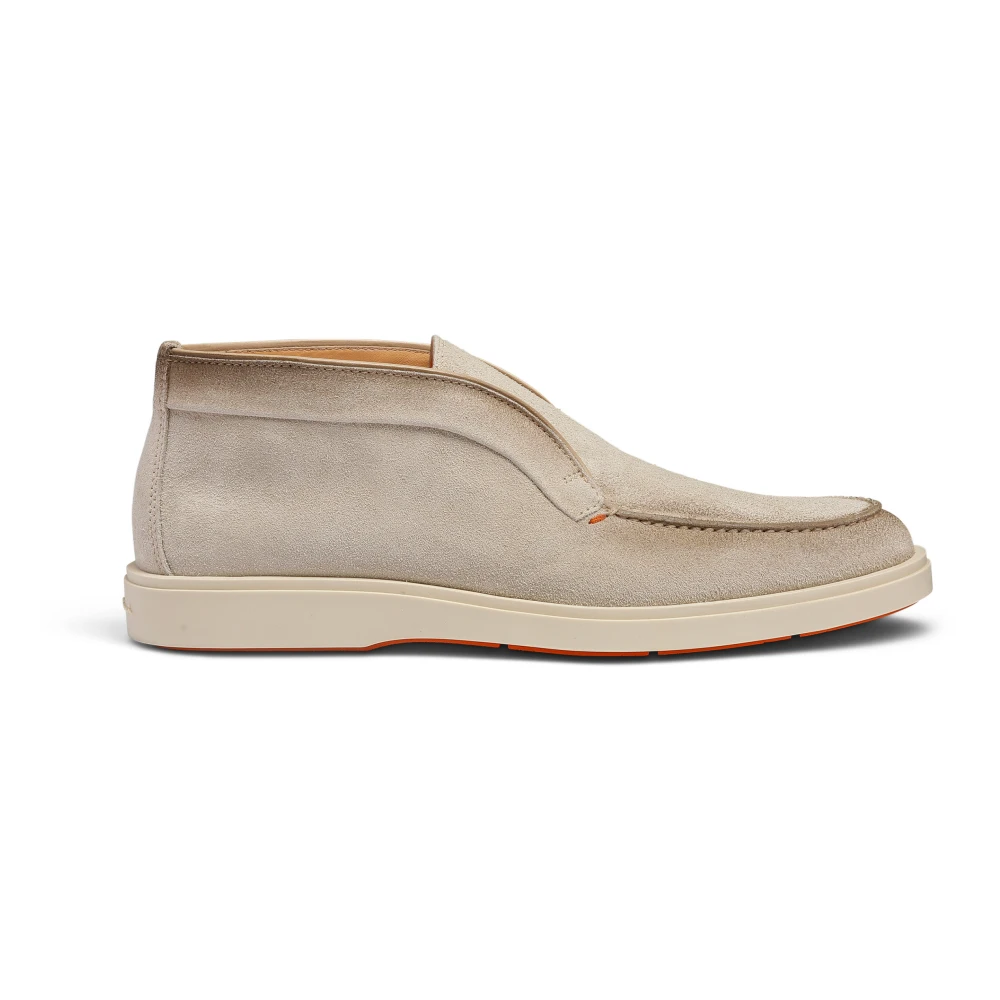 Santoni Mannelijk Beige Schoenen Heren, 44 Eu, Suède, Suède Desert Boot