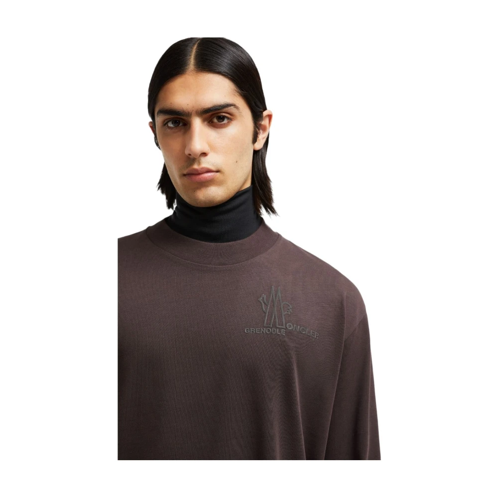 Moncler Logo Longsleeve T-shirt Bordeaux Purple Heren