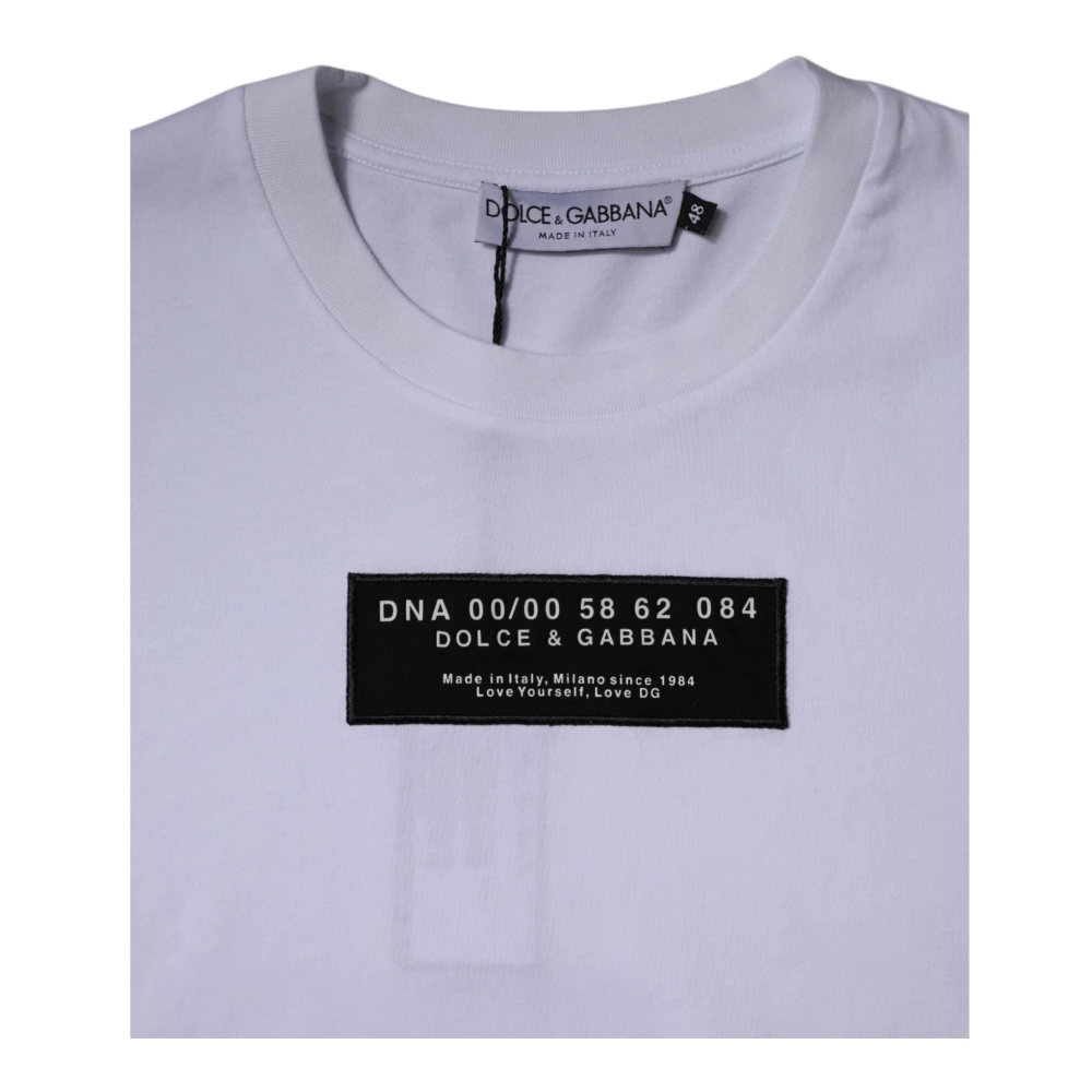 Dolce & Gabbana Katoenen Crew Neck T-shirt met Logo White Heren