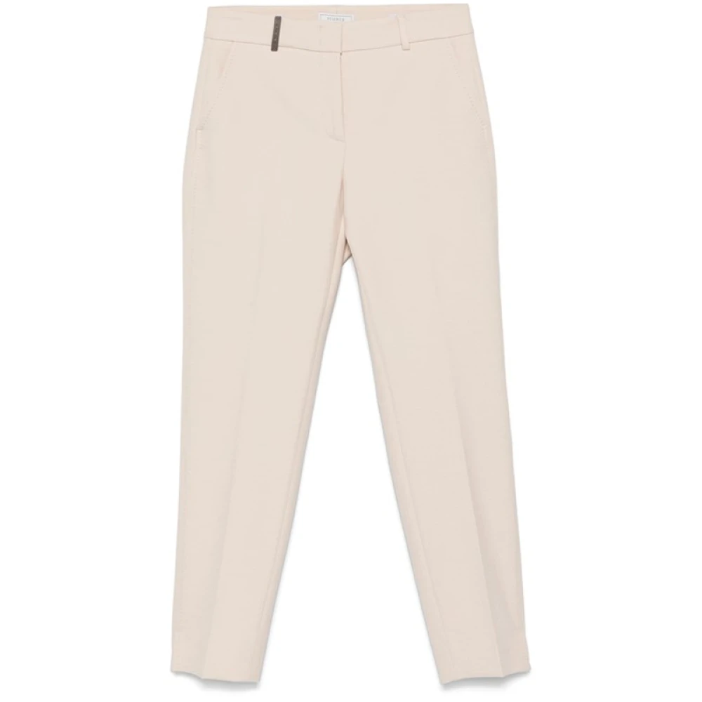 PESERICO Beige Gebreide Tailored Broek Beige Dames