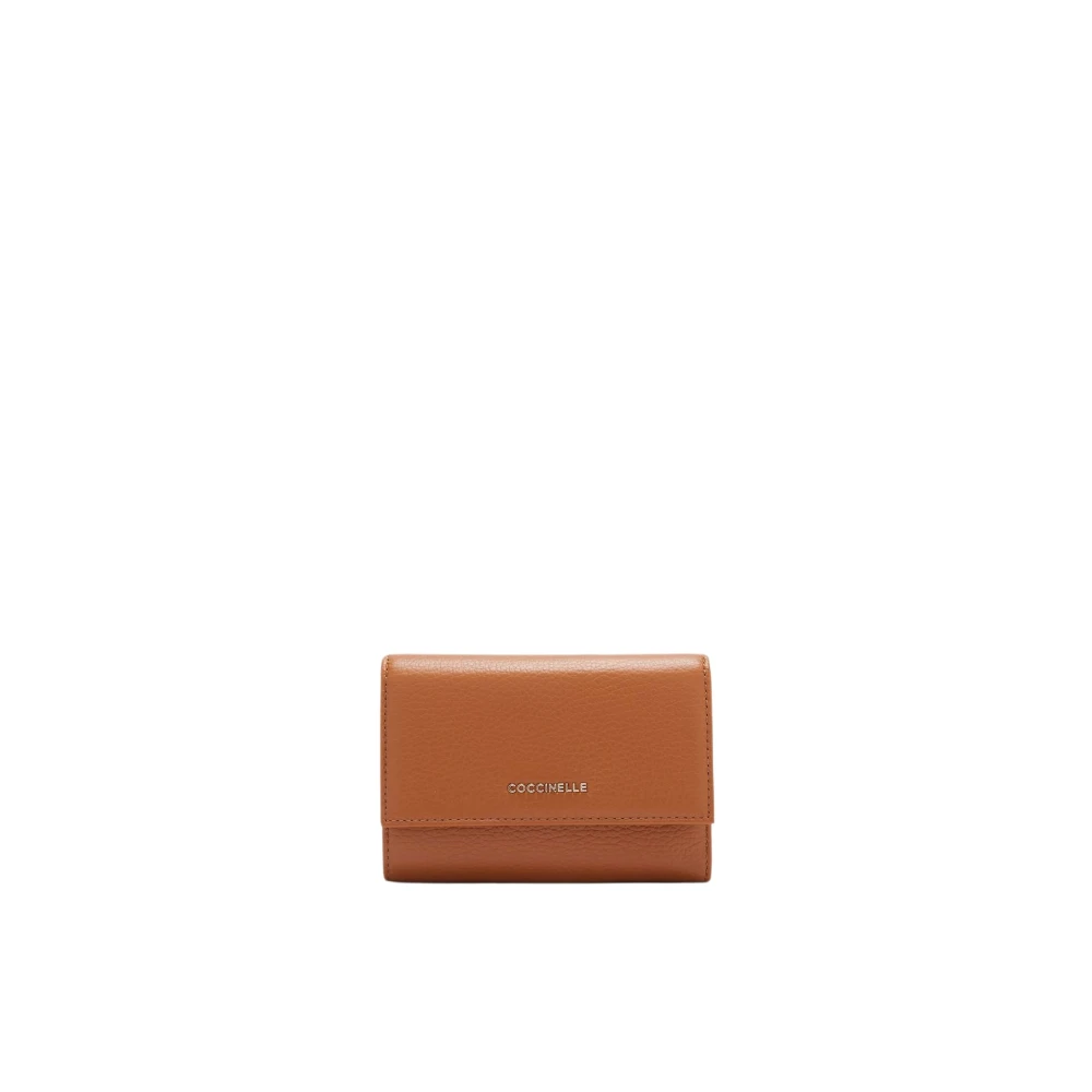 Coccinelle Metallic Flap Portemonnee Brown Dames