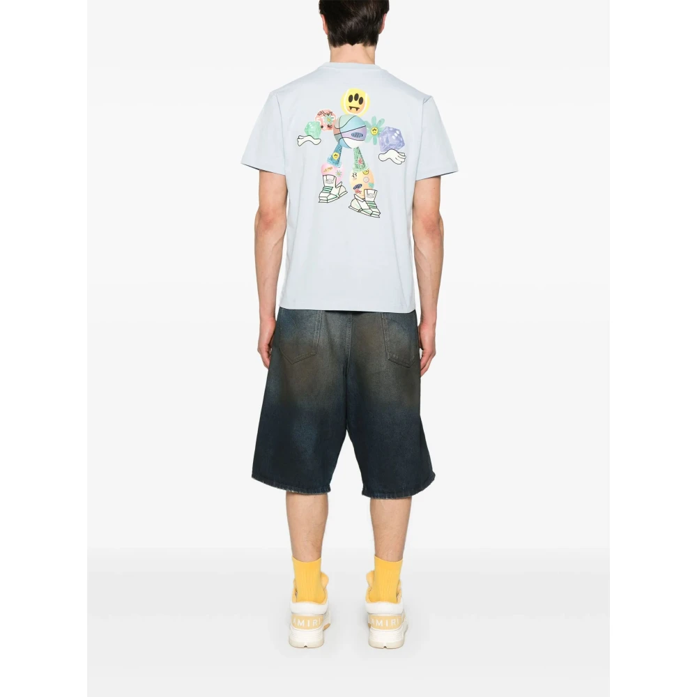 Barrow Blauw Basic Tee Shirt Blue Heren