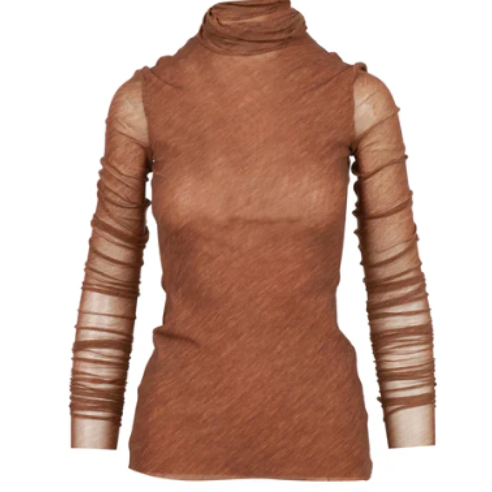 Philosophy di Lorenzo Serafini Gedrukte stretch tule top Brown Dames