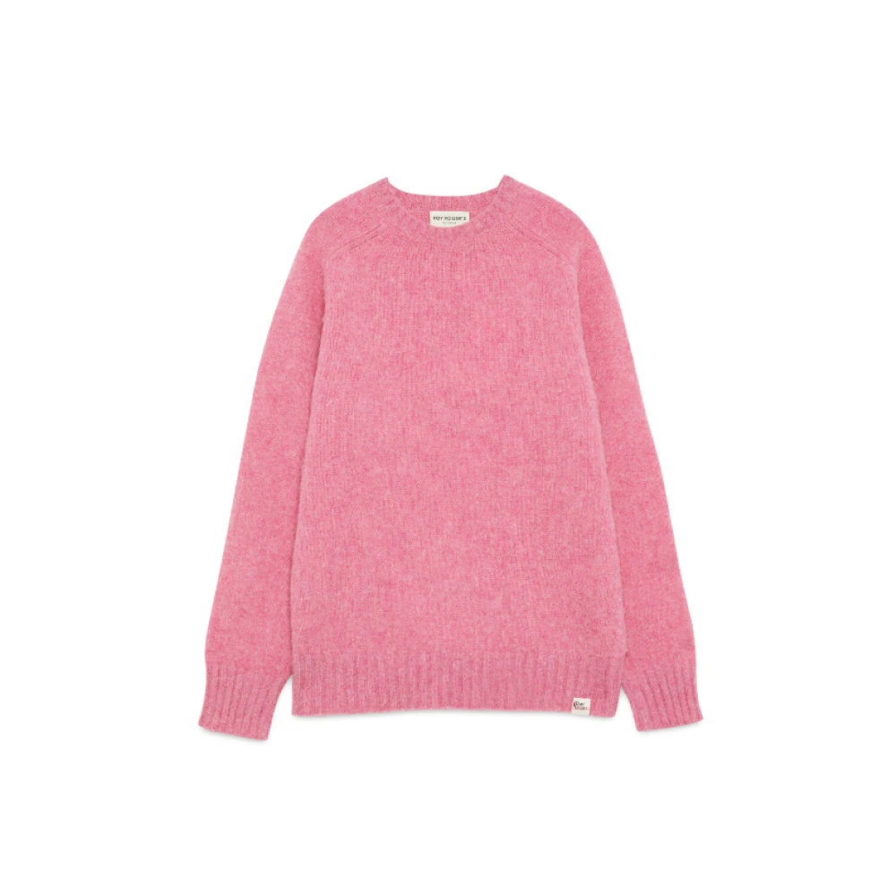 Roy Roger's Shetland Crew Neck Sweater Pink Heren