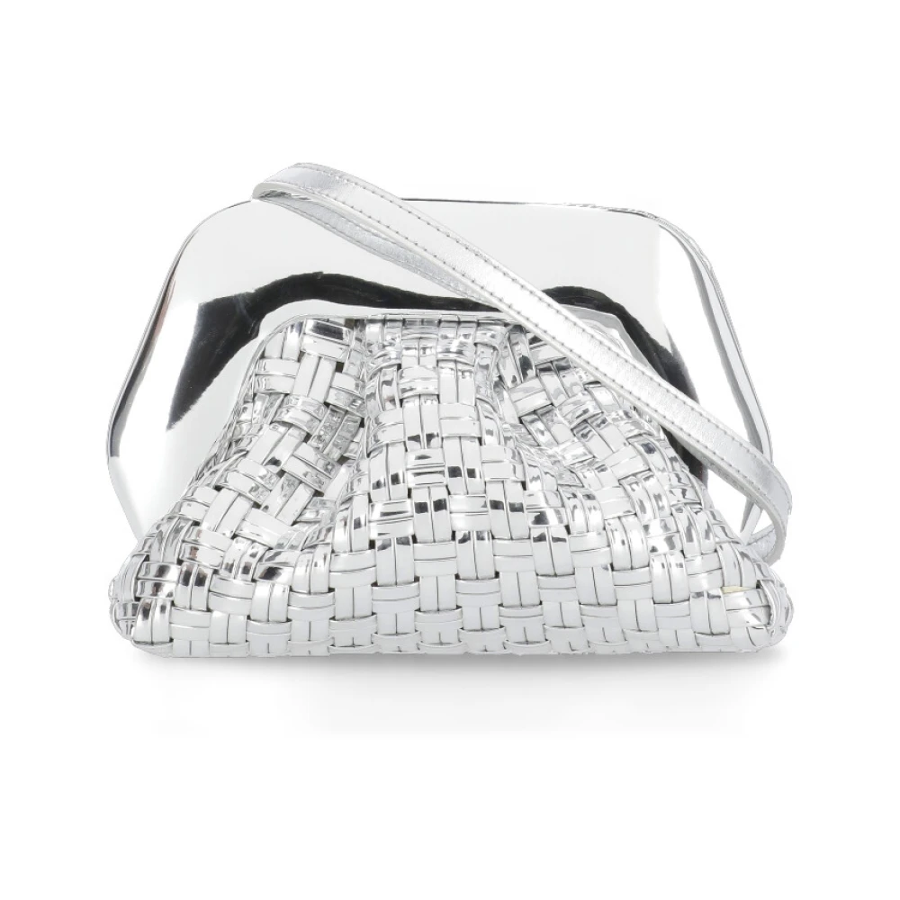 THEMOIRè Zilveren Geweven Pochette Schoudertas Gray Dames