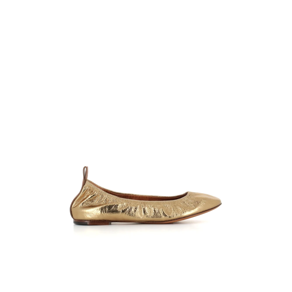 Lanvin Women's Beige The Ballerina Flat In Metallic Leather