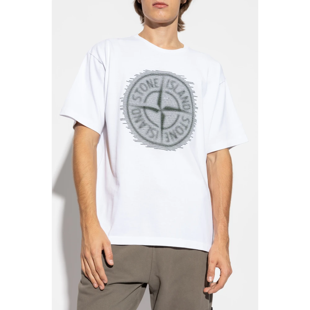 Stone Island T-shirt met print White Heren