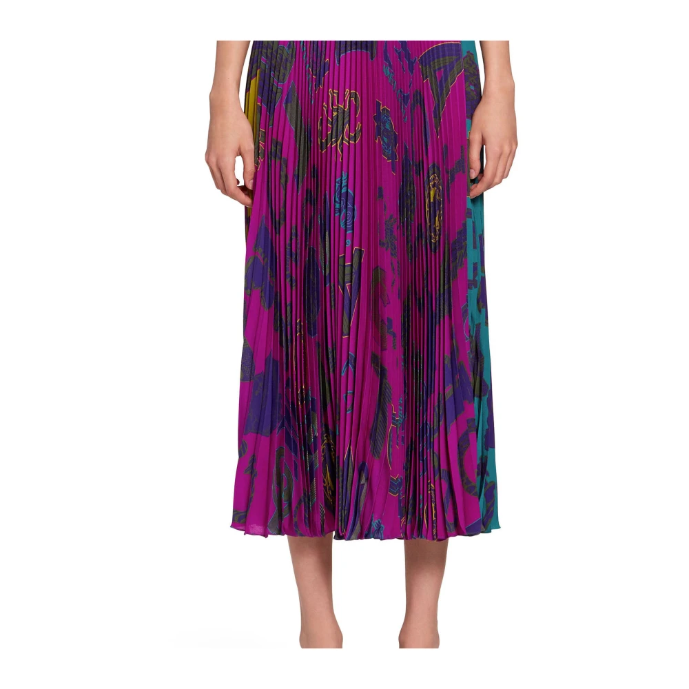 Roberto Cavalli Grafische Print Geplooide Midi Rok Multicolor Dames
