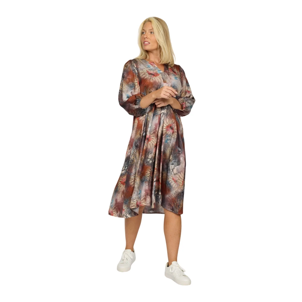 2-Biz Midi-jurk met bloemenprint Multicolor Dames
