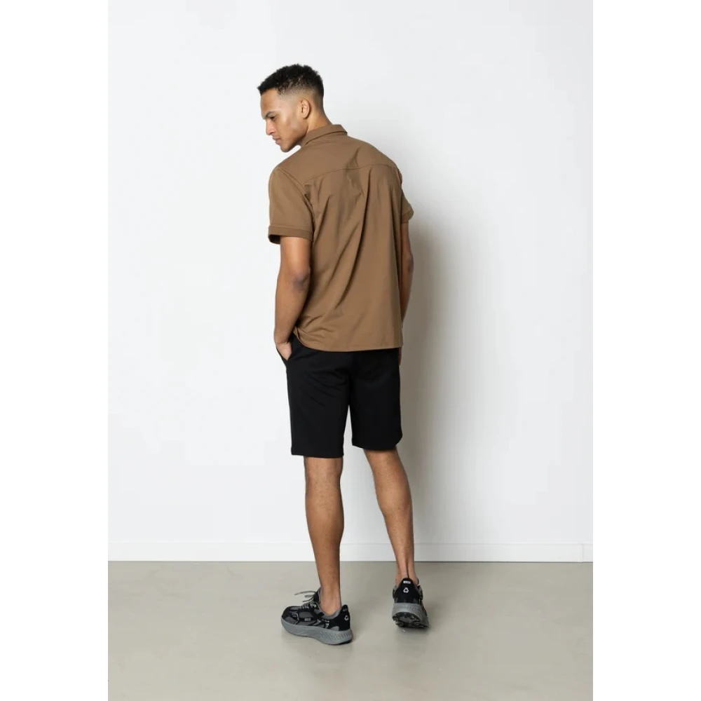 Clean Cut Casual Jersey Shorts met Rits Black Heren