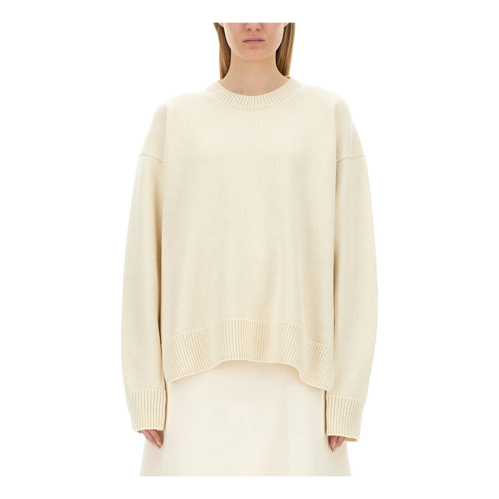 Jil Sander Vrouw Beige Truien & Vesten Dames, S, Cn Ls Jumper
