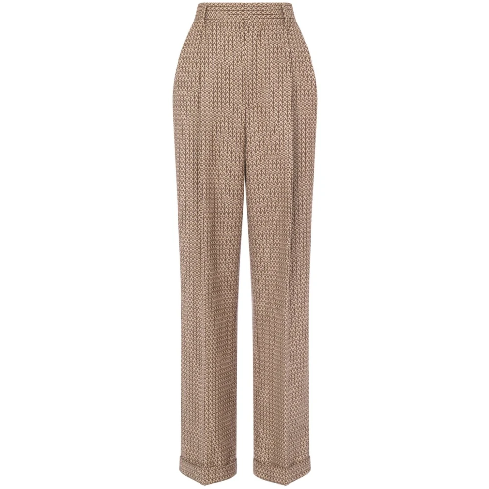 Moschino Geometrische Print Hoge Taille Beige Broek Beige Dames