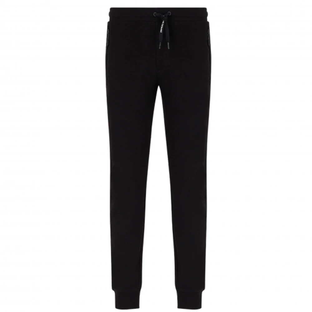 Armani Exchange Black Joggers Elasticated Waistband - Male - Sweatpants - Xl - Trousers
