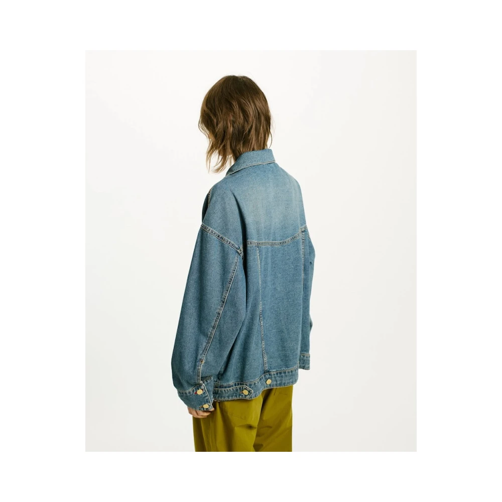 Momoni Oversized spijkerjasje met verlaagde schouders Blue Dames