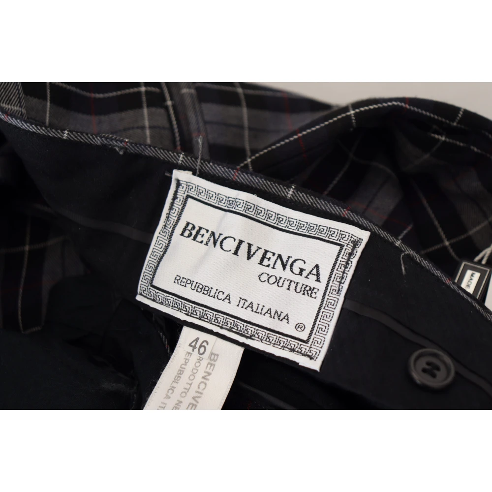 Bencivenga Grijze Geruite Slim Fit Chino Broek Gray Heren