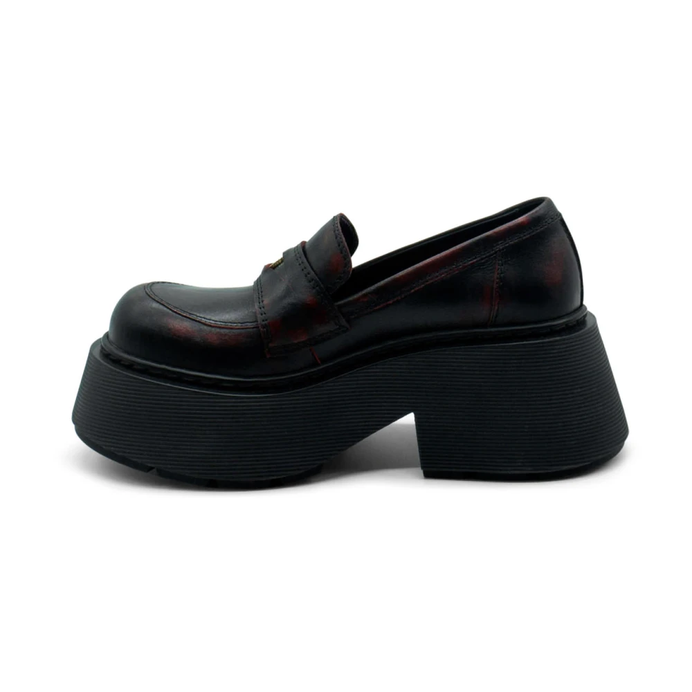 Vic Matié Pennyloafer Stripy in Donkerrood Red Dames