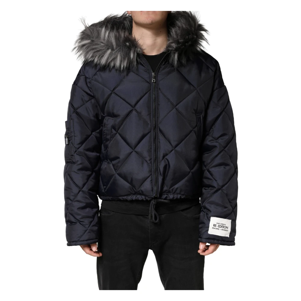 Dolce & Gabbana Men's Black Winter Jackets, 4XL, Quilted Jacket