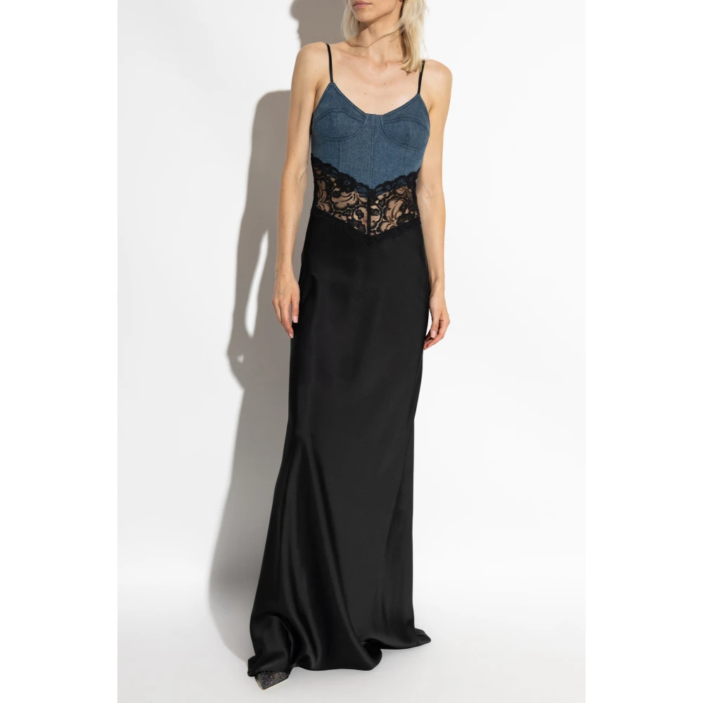 Blumarine Jurk gemaakt van gecombineerde materialen Black Dames