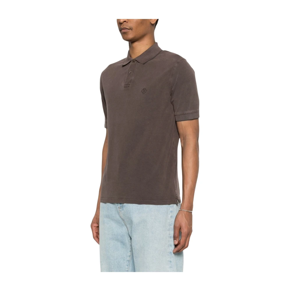 Herno Men's Brown Polo Shirts, L, Short Sleeve Polo
