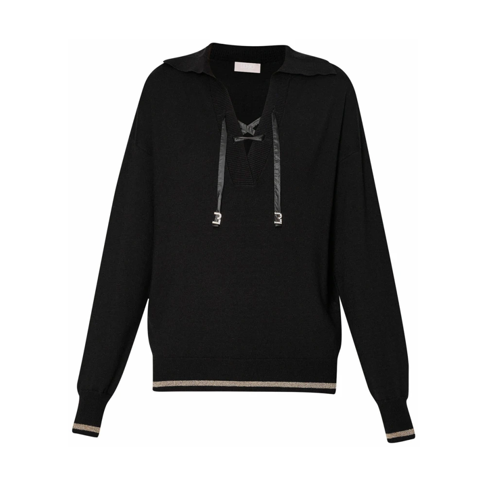 Liu Jo Sportieve Zwarte Hoodie met Contraststrepen Black Dames