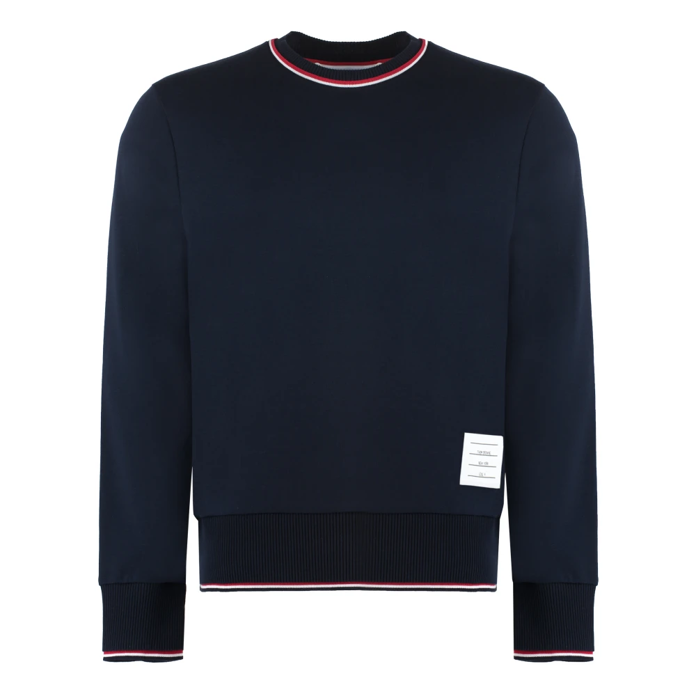 Thom Browne Contrasterende Trim Katoenen Sweatshirt Blue Heren