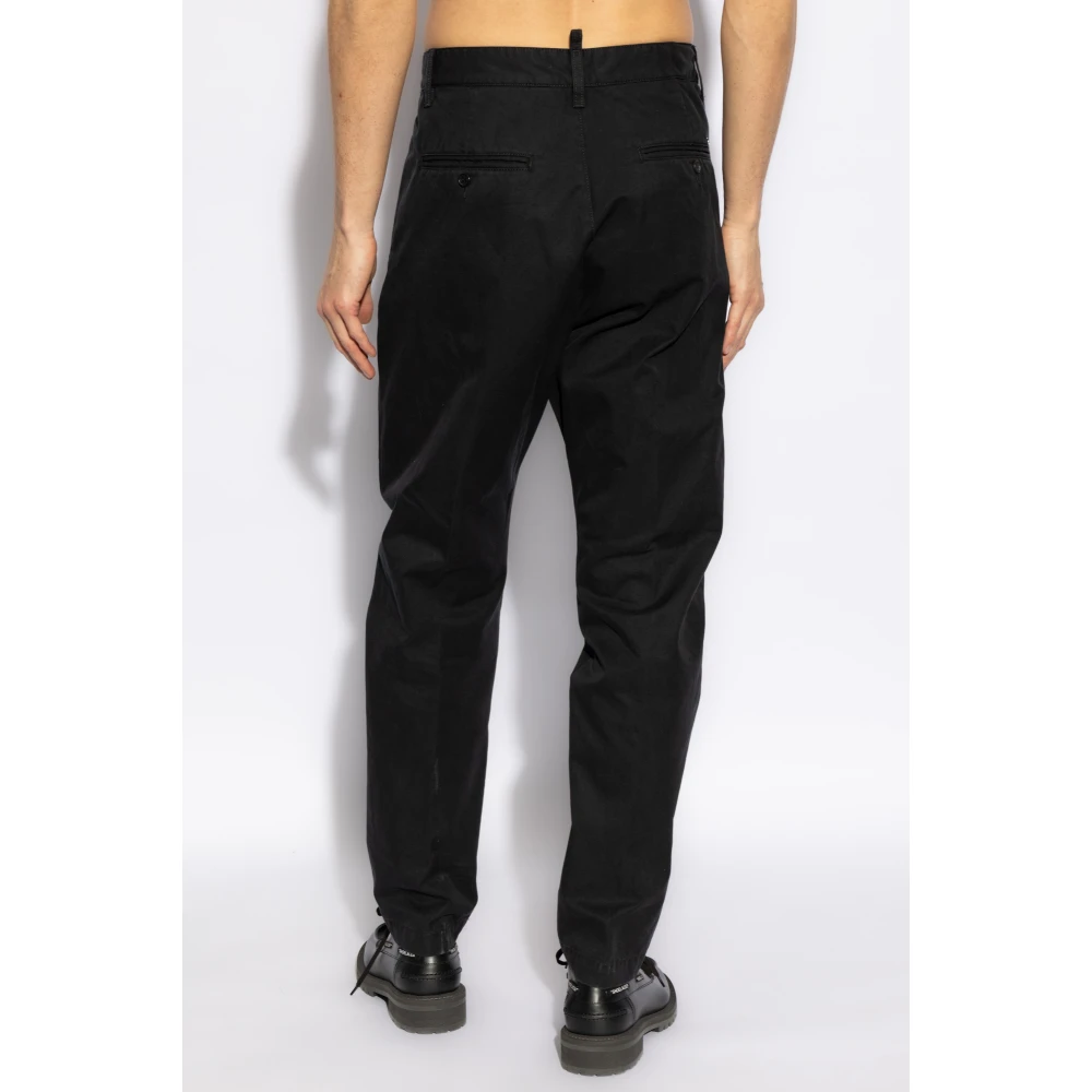 Dsquared2 Broek met één plooi Black Heren