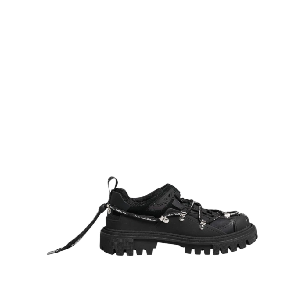 Dolce & Gabbana Men's Black Trekking Trainers With Rubber Sole - Lace-Up Boots - 5 Uk - Shoes
