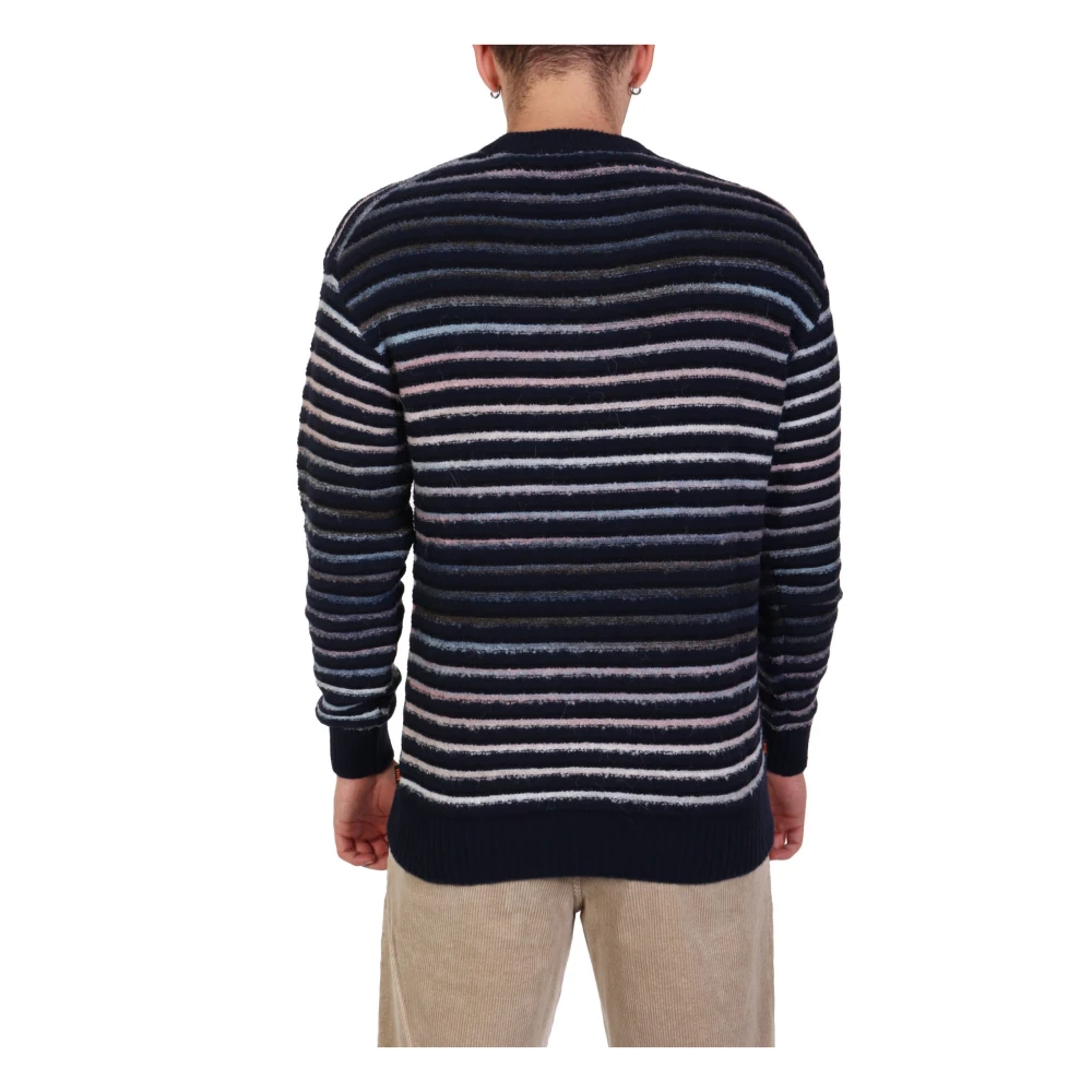 Hugo Boss Blauwe Wollen Patroontrui Multicolor Heren