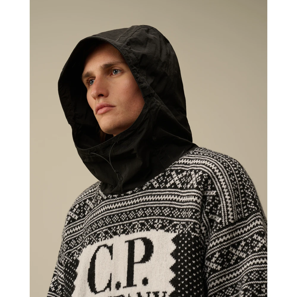 C.P. Company Zwarte Jacquard Hoodie Black Heren