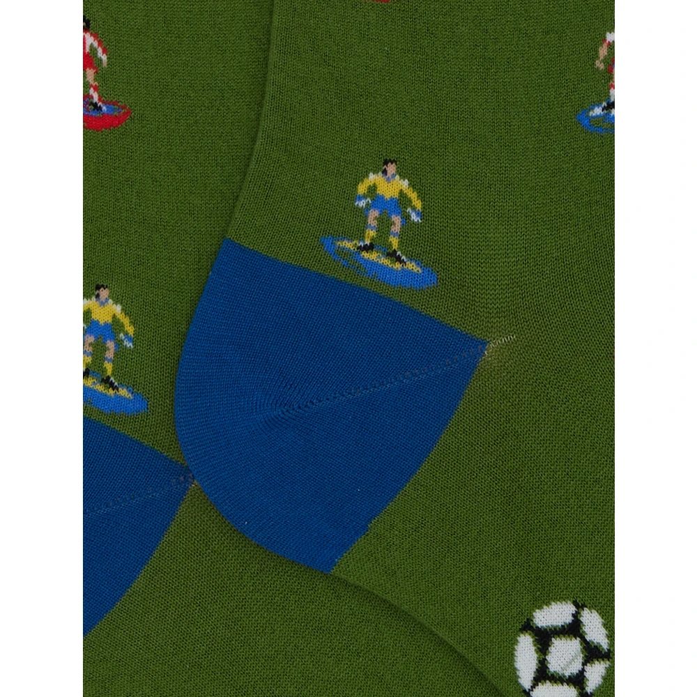 Gallo Lange groene katoenen sokken voor heren met voetbalmotief Multicolor Heren