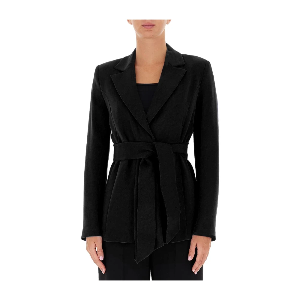 Pennyblack Asymmetrische Vouw Blazer Polyester Black Dames