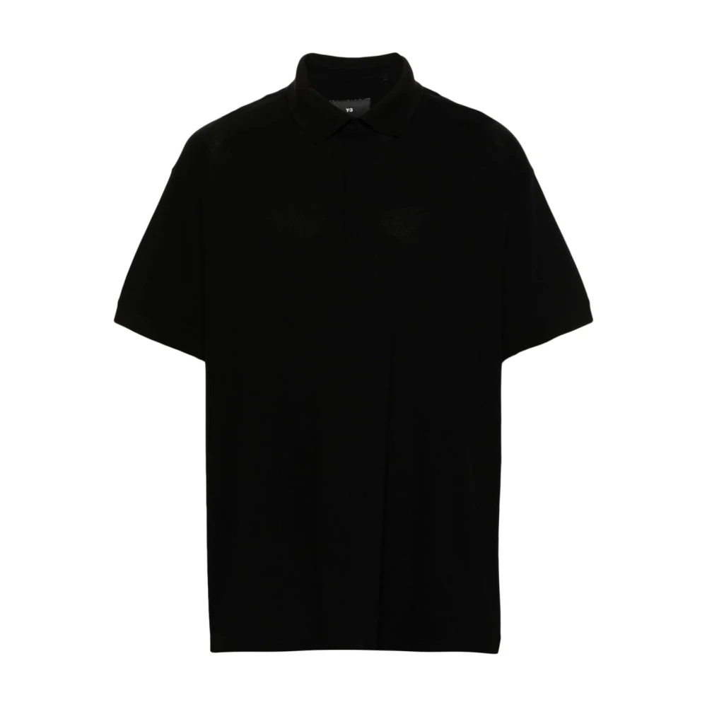 Y-3 Zwart Polo Shirt met Logo Print Black Heren