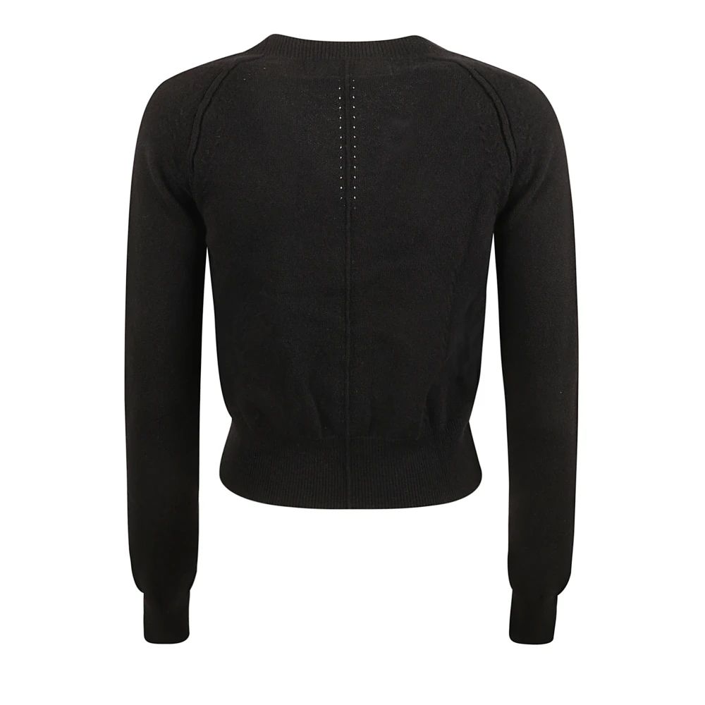 Ermanno Scervino Zwarte V-hals Trui Lange Mouw Black Dames