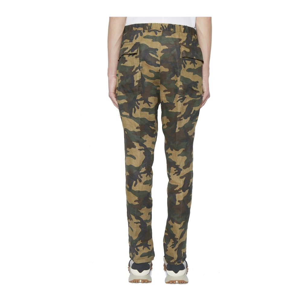 Daniele Alessandrini Linnen camouflage broek Multicolor Heren