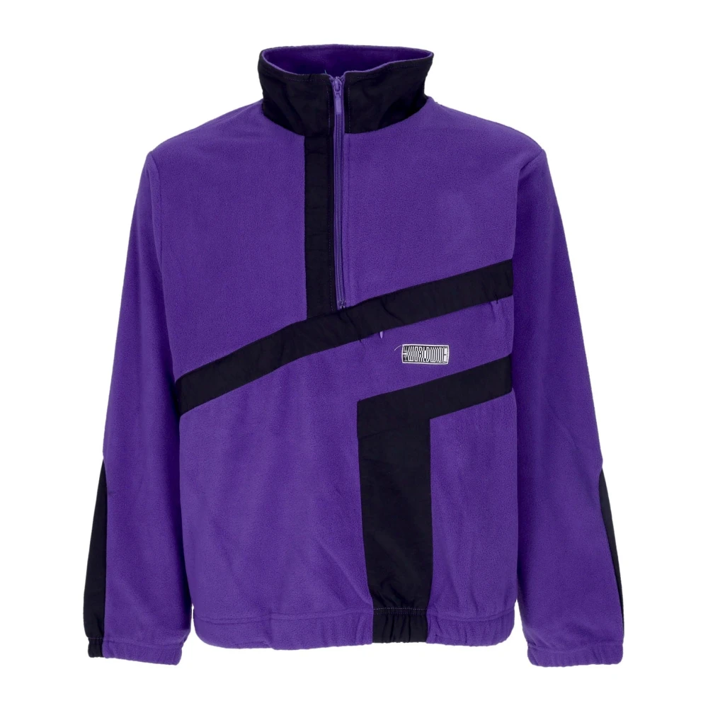 HUF Paarse Polar Fleece Quarter-Zip Sweatshirt Purple Heren