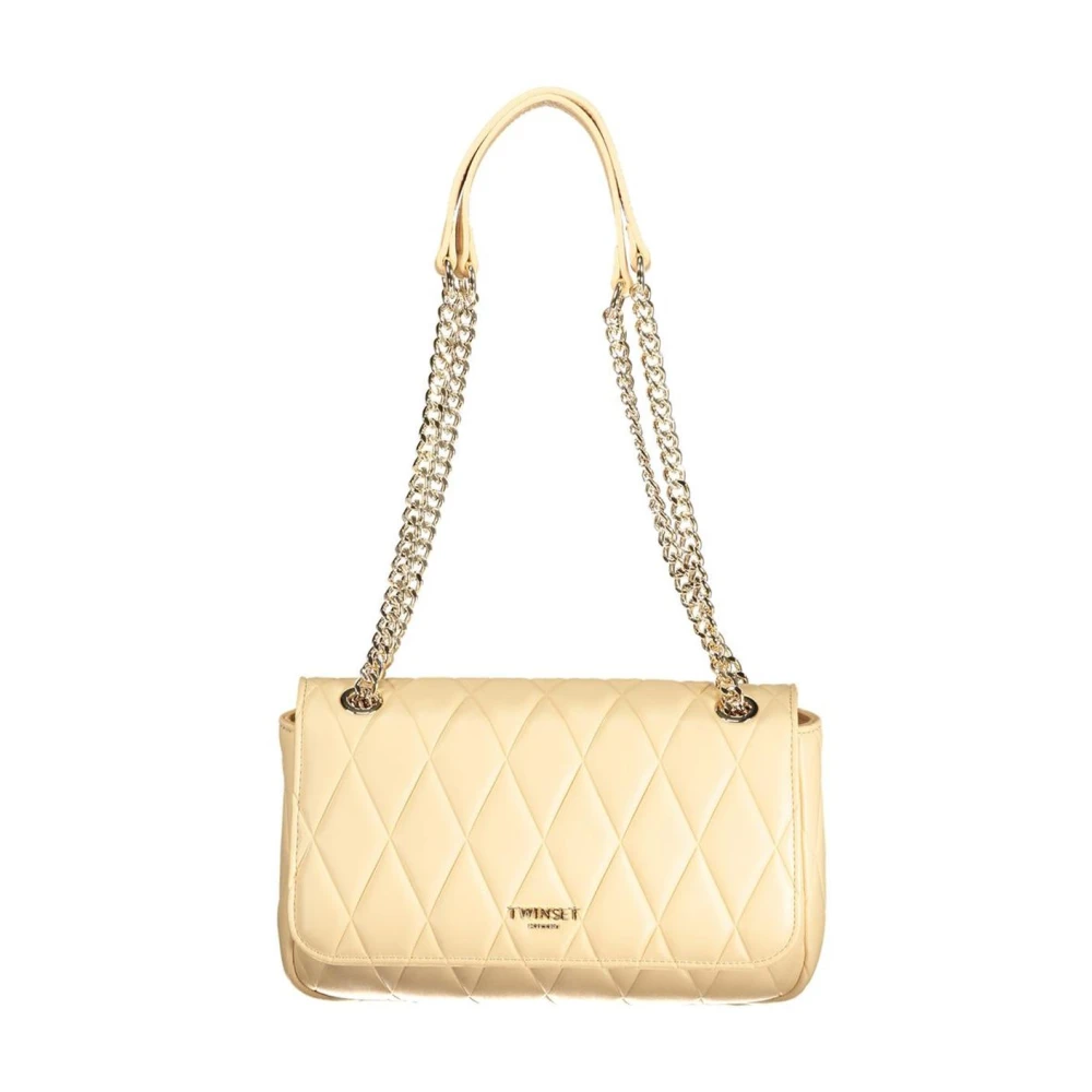 Twinset Women's Pink Quilted Chain Shoulder Bag