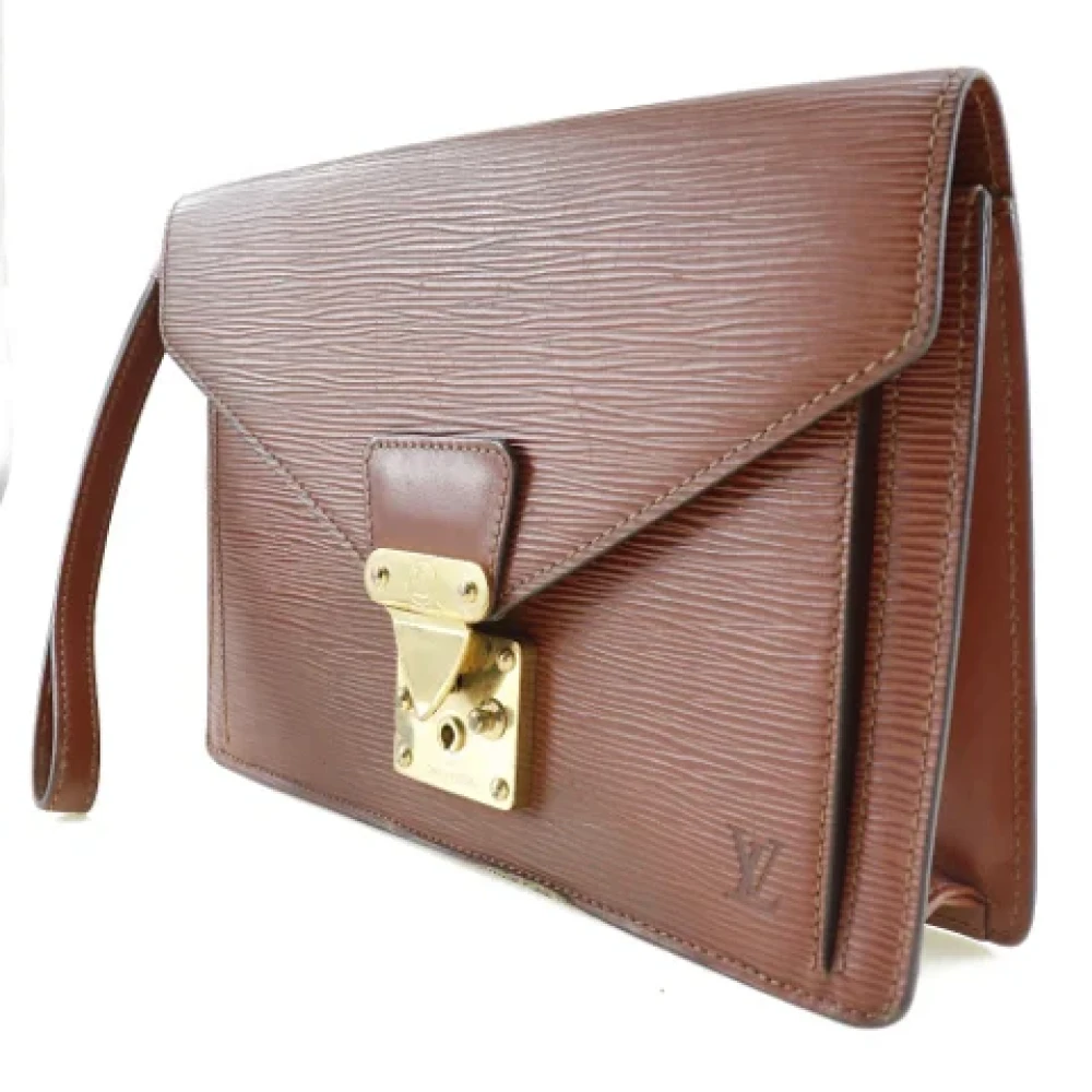 Louis Vuitton Vintage Pre-owned Leather clutches Brown Heren