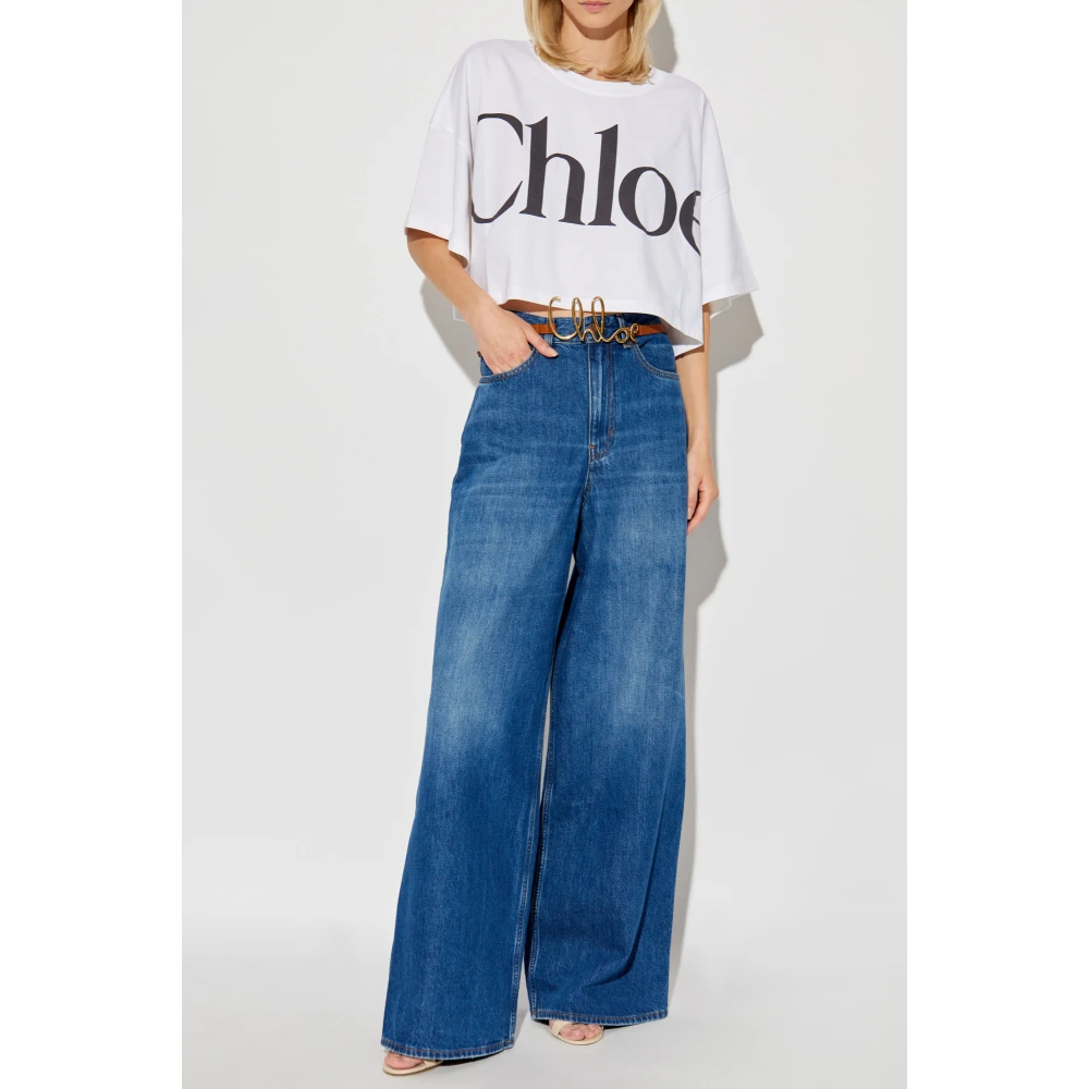 Chloé Korte oversize t-shirt White Dames