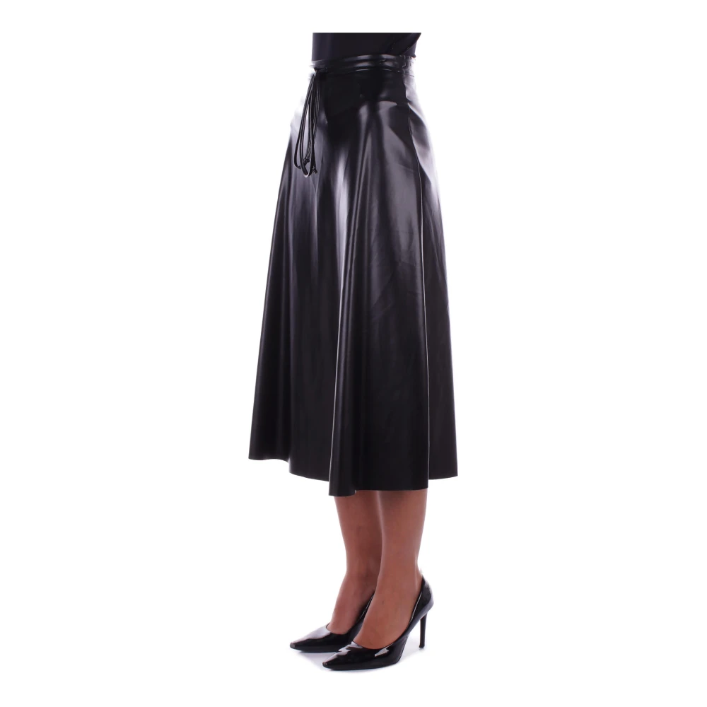 H2O Zwarte Rok met Ritssluiting en Banddetail Black Dames