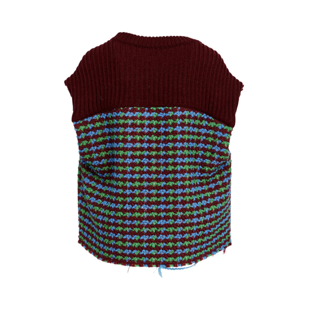 Essentiel Antwerp Bordeaux Tweed Oversized Vest Multicolor Dames