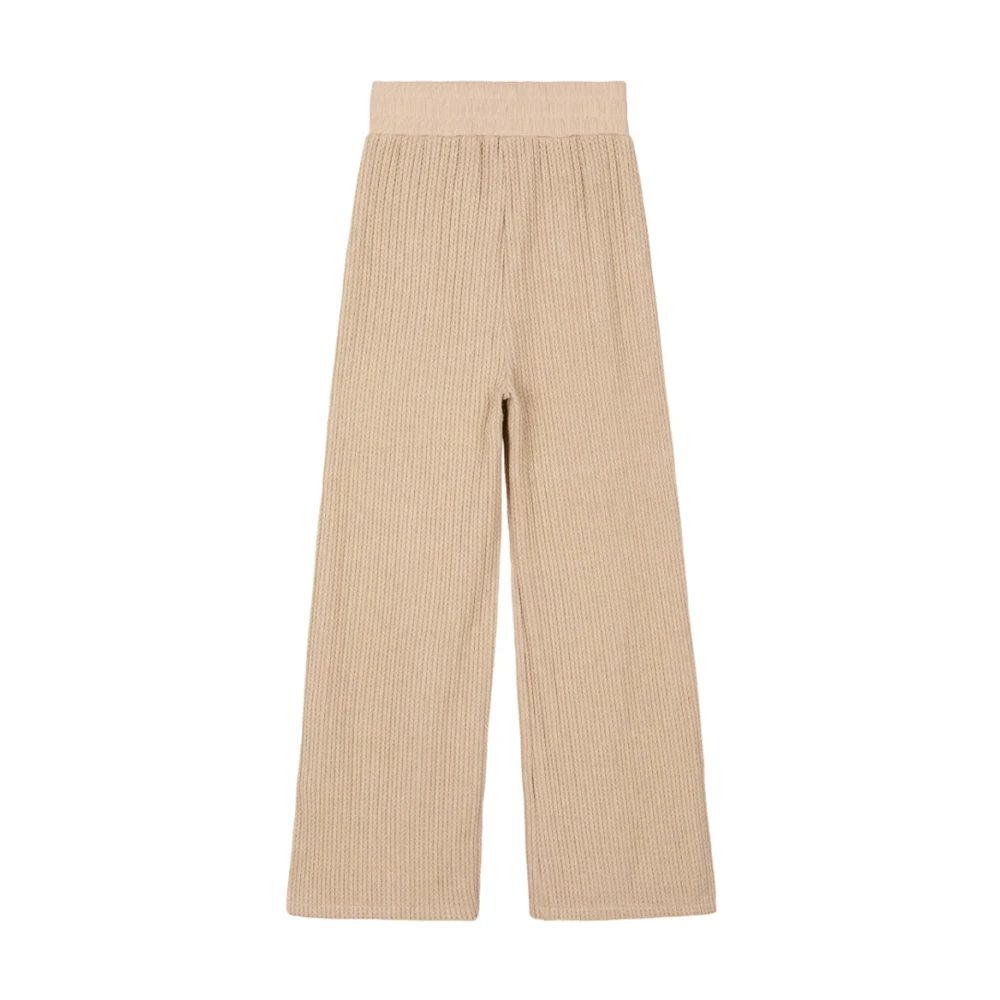 Colmar Beige Gebreide Broek Trendy Sporty Palazzo Beige Dames