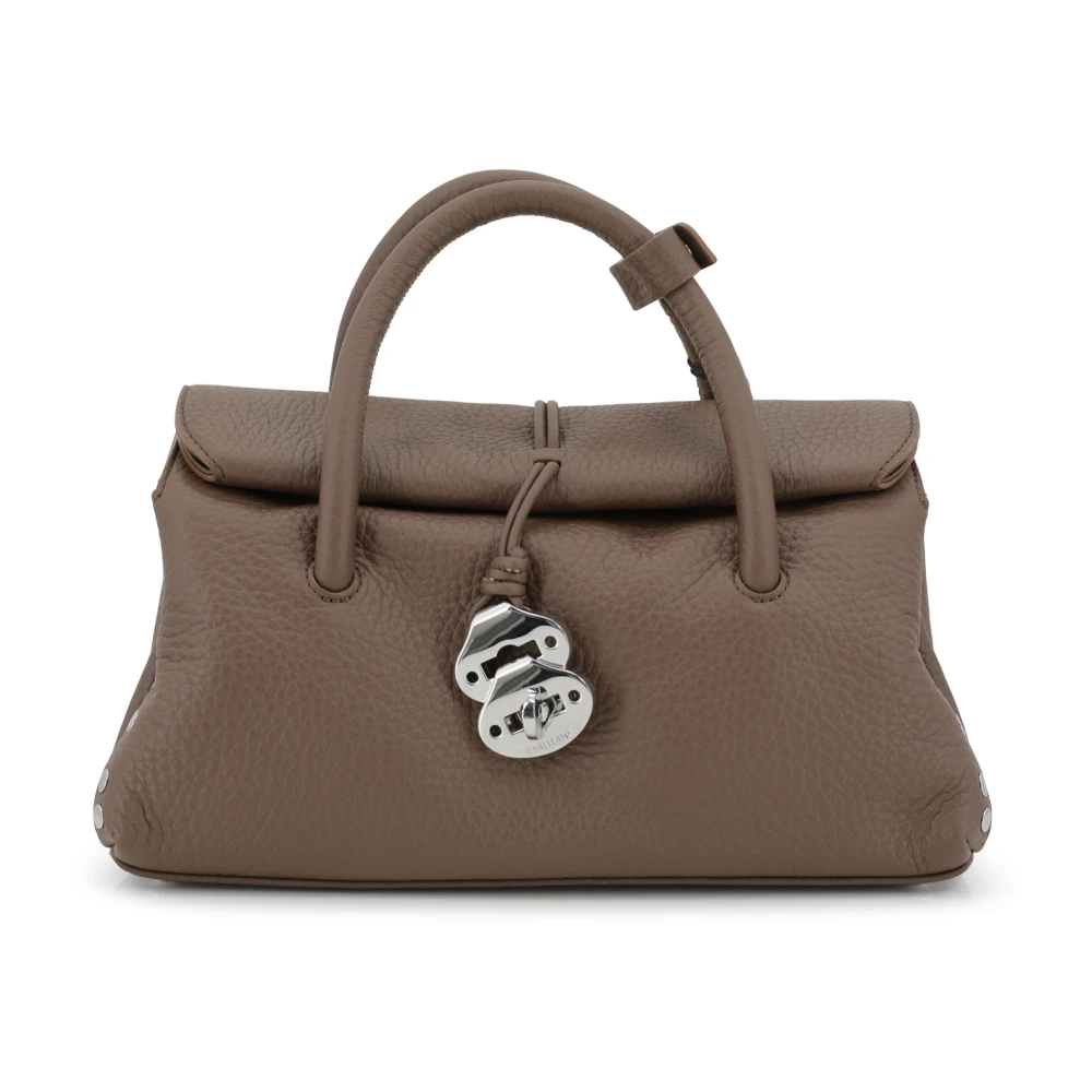 Zanellato Bruine leren tas met klep Brown Dames