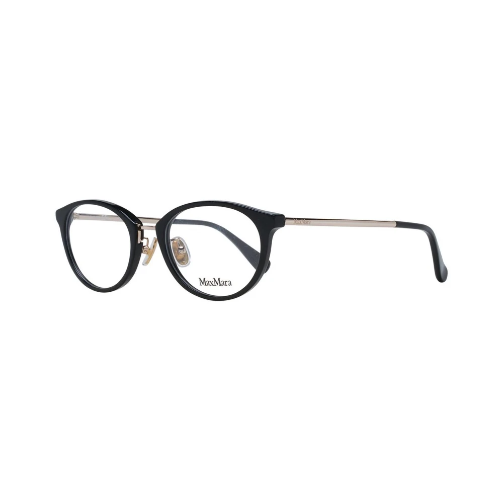 Max Mara Zwarte Ronde Plastic Optische Frames Black Dames