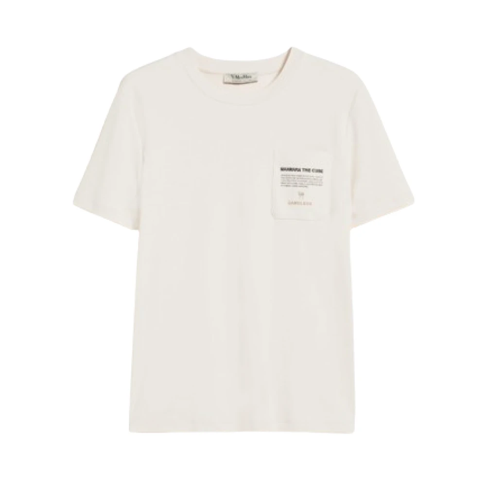 Max Mara Jersey Interlock Korte Mouw Zak T-shirt White Dames