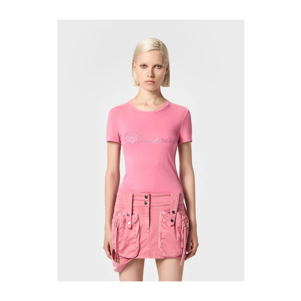 Blumarine Bubblegum Logo T-Shirt Pink Dames