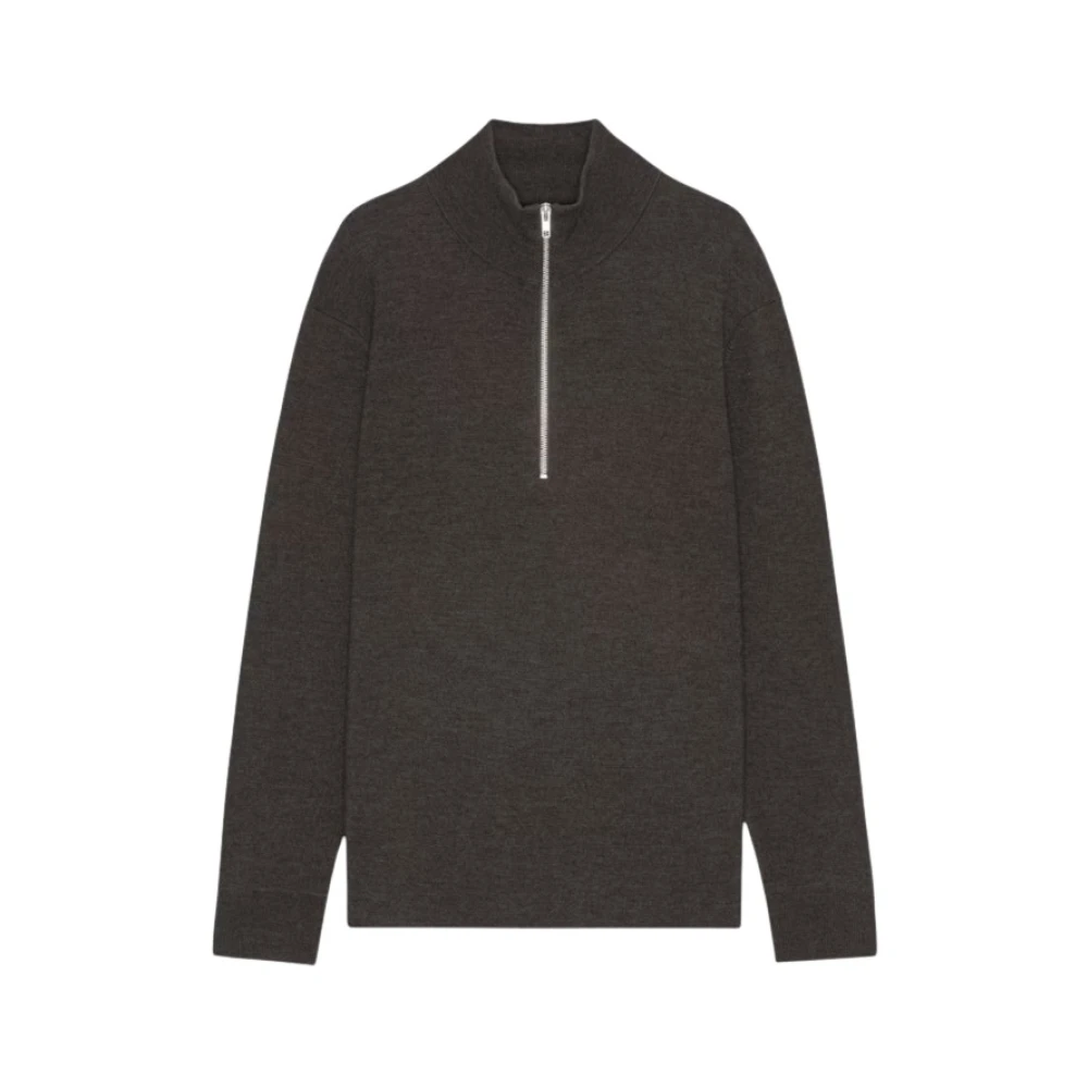 Nn07 Men's Brown V-Neck Knitwear, Xl, Harald 6530 Half-Zip Jumper